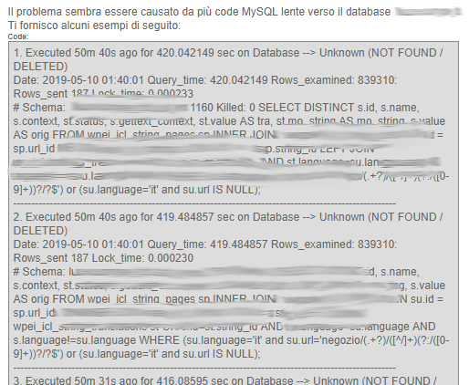 query lente mysql