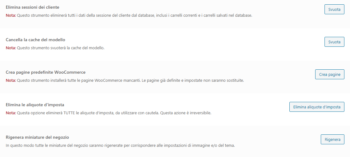 CREA PAGINE PREDEFINITE WOOCOMMERCE